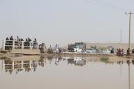 (240505) -- JAWZJAN, May 5, 2024 (Xinhua) -- This photo taken on May 5, 2024 shows a flood-affected area in Jawzjan province, Afghanistan. TO GO WITH "Death toll rises to 14 in rainstorms, flooding in Afghanistan" (Photo by Ahmad Zubair\/Xinhua