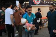 (240508) -- GAZA, May 8, 2024 (Xinhua) -- An injured child is treated at a hospital in the southern Gaza Strip city of Rafah, on May 8, 2024. Israel\'s army announced on Wednesday that it was continuing its ground assault on Gaza\'s Rafah, reporting approximately 30 casualties since the offensive began on Monday night. According to an army statement, the 30 casualties were militants, while Gaza health officials reported about 35 deaths, including a four-month-old baby. (Photo by Rizek Abdeljawad\/Xinhua