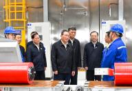 (240509) -- URUMQI, May 9, 2024 (Xinhua) -- Chinese Premier Li Qiang, also a member of the Standing Committee of the Political Bureau of the Communist Party of China Central Committee, visits a local company in northwest China