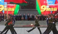 (240509) -- MINSK, May 9, 2024 (Xinhua) -- Servicemen take part in a parade during a commemorative event in Minsk, Belarus, on May 9, 2024. Belarus hosted a series of commemorative events on Thursday, dedicated to the 79th anniversary of the Victory of the Soviet Union in the Eastern Front of World War II. (Photo by Henadz Zhikov/Xinhua
