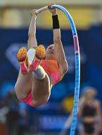 (240511) -- DOHA, May 11, 2024 (Xinhua) -- Sandi Morris of the United States competes during the women