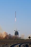 (240512) -- JIUQUAN, May 12, 2024 (Xinhua) -- A Long March-4C rocket carrying the satellite Shiyan-23 blasts off from the Jiuquan Satellite Launch Center in northwest China, May 12, 2024. The rocket blasted off at 7:43 a.m. (Beijing Time) from the launch site and sent the satellite Shiyan-23 into preset orbit. The satellite will mainly be used for space environment monitoring. (Photo by Wang Jiangbo/Xinhua