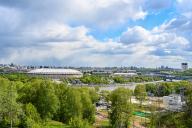 (240515) -- MOSCOW, May 15, 2024 (Xinhua) -- This photo taken on May 8, 2024 shows scenery on the banks of the Moskva river of Moscow, Russia. (Xinhua/Cao Yang