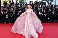 (240517) -- CANNES, May 17, 2024 (Xinhua) -- Chinese actress Zhong Chuxi arrives for the screening of the film "Megalopolis" at the 77th edition of the Cannes Film Festival in Cannes, southern France, on May 16, 2024. (Xinhua/Gao Jing