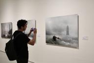 (240518) -- RABAT, May 18, 2024 (Xinhua) -- A visitor takes photos of an exhibit at the Mohammed VI Museum of Modern and Contemporary Art in Rabat, Morocco, May 17, 2024. (Xinhua/Huo Jing