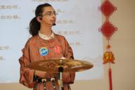 (240518) -- PRAGUE, May 18, 2024 (Xinhua) -- A contestant takes part in the 17th "Chinese Bridge" language proficiency competition in Prague, the Czech Republic, on May 17, 2024. Czech national qualifications for the 17th "Chinese Bridge," the Chinese language proficiency competition for foreign secondary school students, were held here on Friday. (Xinhua/Deng Yaomin