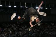 (240518) -- SHANGHAI, May 18, 2024 (Xinhua) -- Tate Carew of the United States competes during the men\'s park semifinal of skateboarding at the Olympic Qualifier Series Shanghai in east China\'s Shanghai, May 18, 2024. (Xinhua\/Tao Xiyi