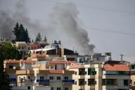 (240519) -- AL-NAJARIAH, May 19, 2024 (Xinhua) -- The smoke caused by an Israeli strike is seen in Al-Najariah, Lebanon, on May 17, 2024. A Hezbollah official and four Syrian nationals were killed, and three Lebanese civilians were injured on Friday in Israeli airstrikes in the southern Lebanese city of Sidon, about 70 km from the Lebanon-Israel border, according to Lebanese military sources. (Photo by Ali Hashisho\/Xinhua