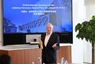 (240521) -- TIANJIN, May 21, 2024 (Xinhua) -- Joseph W. Polisi, president emeritus and chief China officer of the Juilliard School in the United States, gestures at a donation ceremony in north China