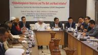 (240521) -- DHAKA, May 21, 2024 (Xinhua) -- Experts from Bangladesh and China attend a discussion meeting in Dhaka, Bangladesh, May 20, 2024. TO GO WITH "BRI cooperation embraces historical trend of economic globalization: experts" (Xinhua
