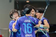 (240522) -- PASIG CITY, May 22, 2024 (Xinhua) -- Players of Japan celebrate after scoring during the 2024 Men