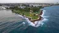 (240522) -- SANTO DOMINGO, May 22, 2024 (Xinhua) -- An aerial drone photo taken on May 21, 2024 shows the coastline in Santo Domingo, the Dominican Republic. Abundant tourism resources make the city attractive to tourists. (Xinhua/Li Mengxin