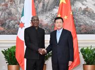 (240522) -- BEIJING, May 22, 2024 (Xinhua) -- Chinese State Councilor and Minister of Public Security Wang Xiaohong meets with Martin Niteretse, Burundi