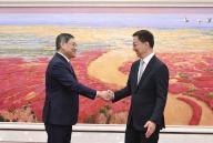 (240524) -- BEIJING, May 24, 2024 (Xinhua) -- Chinese Vice President Han Zheng meets with Cambodian Deputy Prime Minister and Minister of Foreign Affairs and International Cooperation Sok Chenda Sophea in Beijing, capital of China, May 24, 2024. (Xinhua/Zhang Ling