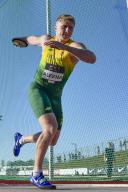 (240524) -- JOHVI, May 24, 2024 (Xinhua) -- Mykolas Alekna of Lithuania competes during the men
