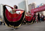 (240525) -- SEOUL, May 25, 2024 (Xinhua) -- Actors perform as they parade during the Seoul Friendship Festival at the Gwanghwamun Square in Seoul, South Korea, May 24, 2024. The event kicked off on Friday and will last till May 26. (Photo by Jun Hyosang/Xinhua