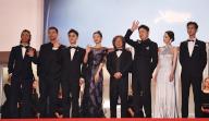(240525) -- CANNES, May 25, 2024 (Xinhua) -- Director Peter Ho-sun Chan (4th R) arrives with cast members for the screening of the film "She