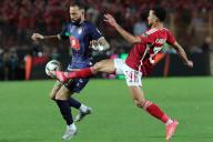 (240526) -- CAIRO, May 26, 2024 (Xinhua) -- Mohamed Abdelmonem (R) of Al Ahly vies for the ball during the final match between Al Ahly of Egypt and ES Tunis of Tunisia at the CAF Champions League 2024 in Cairo, Egypt, on May 25, 2024. (Xinhua/Ahmed Gomaa
