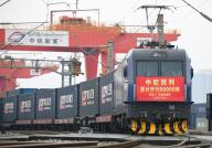 (240526) -- BEIJING, May 26, 2024 (Xinhua) -- Freight train X8157, which is bound for Malaszewicze, Poland, departs from Xi