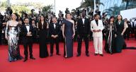(240526) -- CANNES, May 26, 2024 (Xinhua) -- Members of the Jury of the 77th Cannes Film Festival arrive for the Closing Ceremony of the 77th edition of the Cannes Film Festival in Cannes, southern France, on May 25, 2024. (Xinhua/Gao Jing