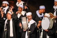 (240527) -- CAIRO, May 27, 2024 (Xinhua) -- Artists perform at the opening of the 11th International Festival for Drums and Traditional Arts in Cairo, Egypt, on May 26, 2024. Egypt