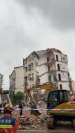 (240527) -- HEFEI, May 27, 2024 (Xinhua) -- This photo taken on May 27, 2024 shows a collapsed residential building in Datong Township of Tongling City, east China