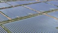 (240528) -- YINCHUAN, May 28, 2024 (Xinhua) -- An aerial drone photo taken on May 25, 2024 shows a fishery-solar power integration project in Changxin Township of Helan County, Yinchuan City, northwest China