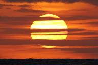 (240528) -- HAIKOU, May 28, 2024 (Xinhua) -- This photo taken on April 12, 2024 shows a sunrise in the South China Sea. (Xinhua/Yuan Shuai