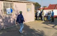 (240529) -- JOHANNESBURG, May 29, 2024 (Xinhua) -- People wait in line at a polling station in Soweto in Johannesburg, South Africa, on May 29, 2024. South Africans began to cast their ballots on Wednesday morning in the country