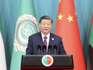 (240530) -- BEIJING, May 30, 2024 (Xinhua) -- Chinese President Xi Jinping attends the opening ceremony of the 10th ministerial conference of the China-Arab States Cooperation Forum and delivers a keynote speech at the Diaoyutai State Guesthouse in Beijing, capital of China, May 30, 2024. (Xinhua/Ding Haitao