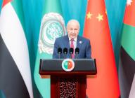 (240530) -- BEIJING, May 30, 2024 (Xinhua) -- Secretary-General of the League of Arab States Ahmed Aboul-Gheit speaks during the opening ceremony of the 10th ministerial conference of the China-Arab States Cooperation Forum in Beijing, capital of China, May 30, 2024. (Xinhua/Zhai Jianlan
