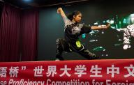 (240531) -- COLOMBO, May 31, 2024 (Xinhua) -- A contestant performs Chinese martial arts in the finals of the 23rd "Chinese Bridge" Competition in Sri Lanka in Colombo, the capital of Sri Lanka, May 28, 2024. TO GO WITH "Feature: Chinese culture blossoms in Sri Lanka
