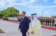 (240531) -- BEIJING, May 31, 2024 (Xinhua) -- Chinese President Xi Jinping holds a welcome ceremony for Bahrain
