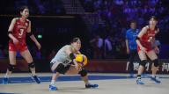 (240601) -- MACAO, June 1, 2024 (Xinhua) -- Kojima Manami (2nd L) of Japan competes during the preliminary match between Japan and the Dominican Republic at the Women