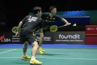 (240601) -- SINGAPORE, June 1, 2024 (Xinhua) -- Hoki Takuro/Kobayashi Yugo (R) compete during the men