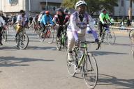 (240603) -- HARARE, June 3, 2024 (Xinhua) -- People ride bicycles during a cycling event in Harare, Zimbabwe, June 1, 2024. Over 100 cyclists who took their feet off the gas pedal for a day to take part in a cycling event held in Zimbabwe