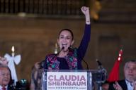 (240603) -- MEXICO CITY, June 3, 2024 (Xinhua) -- Claudia Sheinbaum speaks during a celebration event in Mexico City, capital of Mexico, on June 3, 2024. Mexican climate scientist and former Mexico City mayor Claudia Sheinbaum celebrated her victory in Sunday