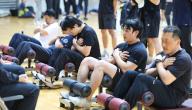 Firefighter physical test Firefighters perform sit-ups during a physical ability exam at a gym in Incheon, 27 kilometers west of Seoul, on May 8, 2024. (Yonhap)\/2024-05-08 14:52:26\/ < 1980-2024 YONHAPNEWS AGENCY.